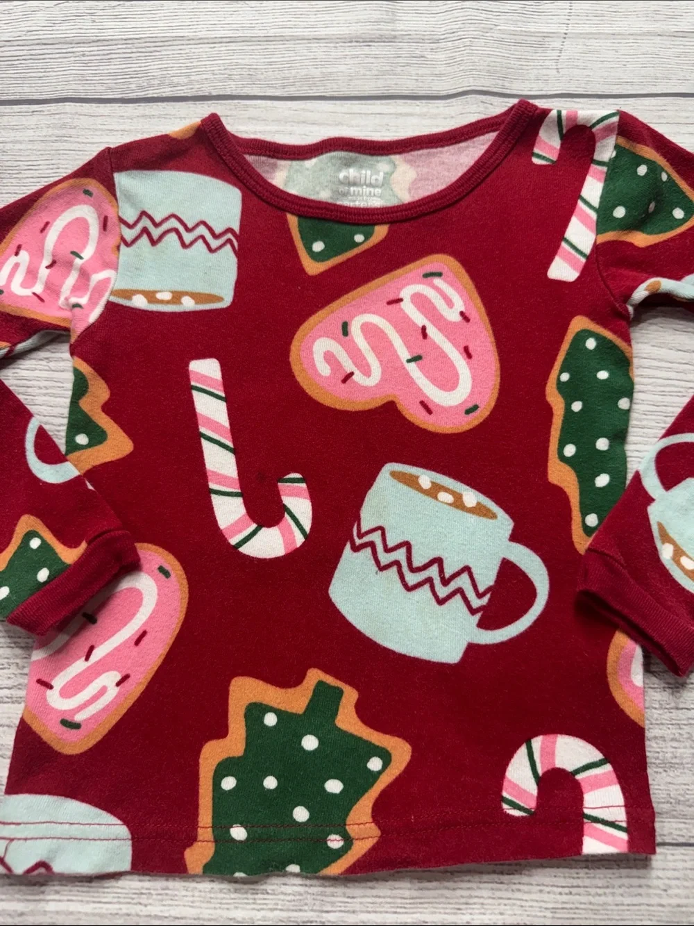 Child of Mine Toddler Girls Red Holiday Cookie & Cocoa Pajama Set